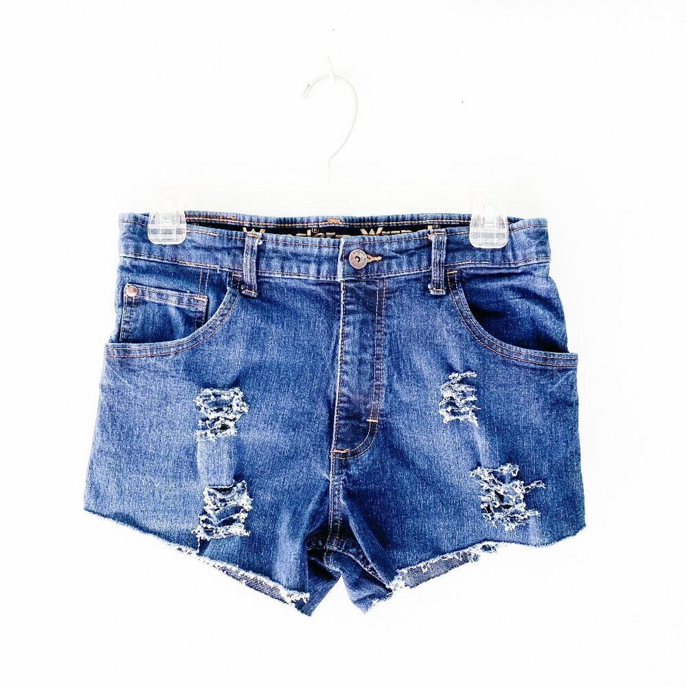 🦋 WRANGLER Distressed Denim Cutoff Shorts High Rise Size 29 Waist